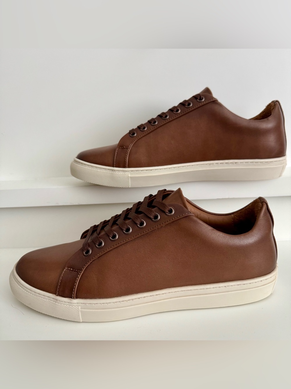 Thursday Everyday Leather Sneakers Women 10.5 Men 9 - Clean AF - Brown Low Top - Picture 2 of 15